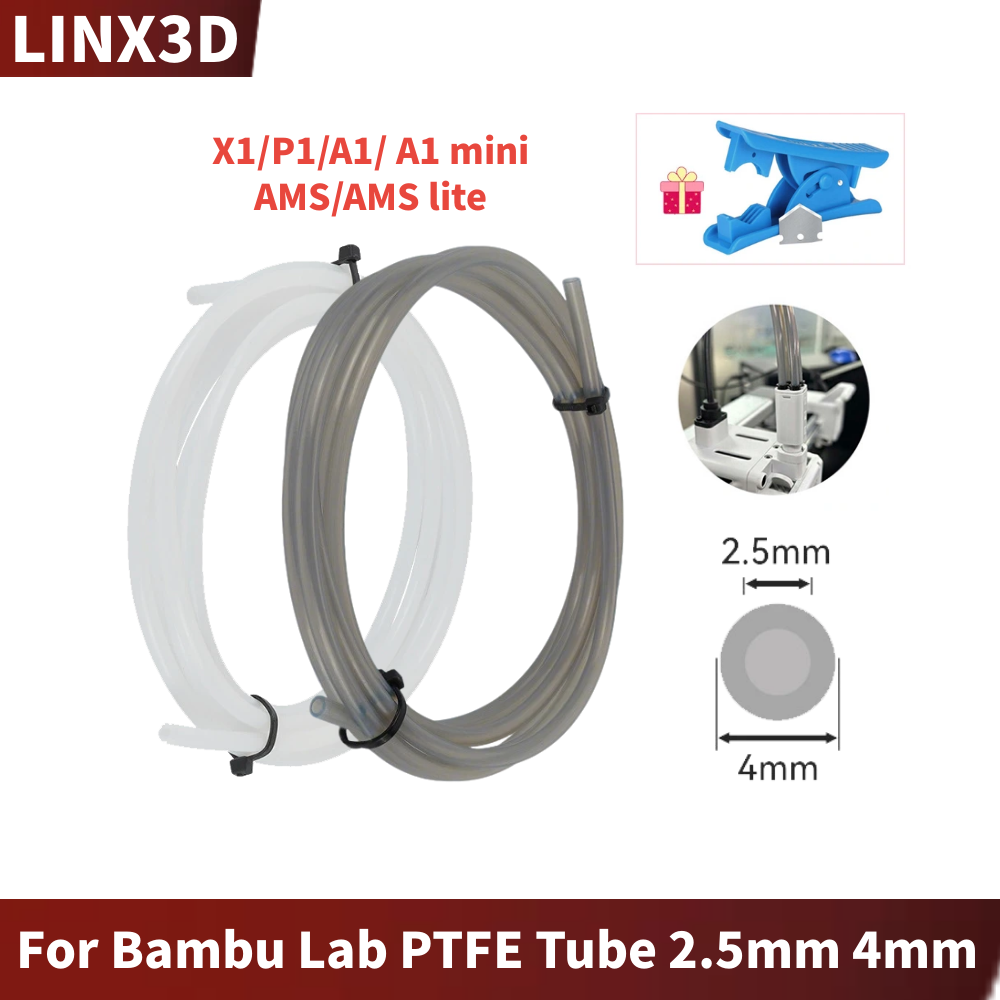 3D Printing Bambu - Tubo PTFE para Bambu Lab P1P/P1S/X1/X1C,