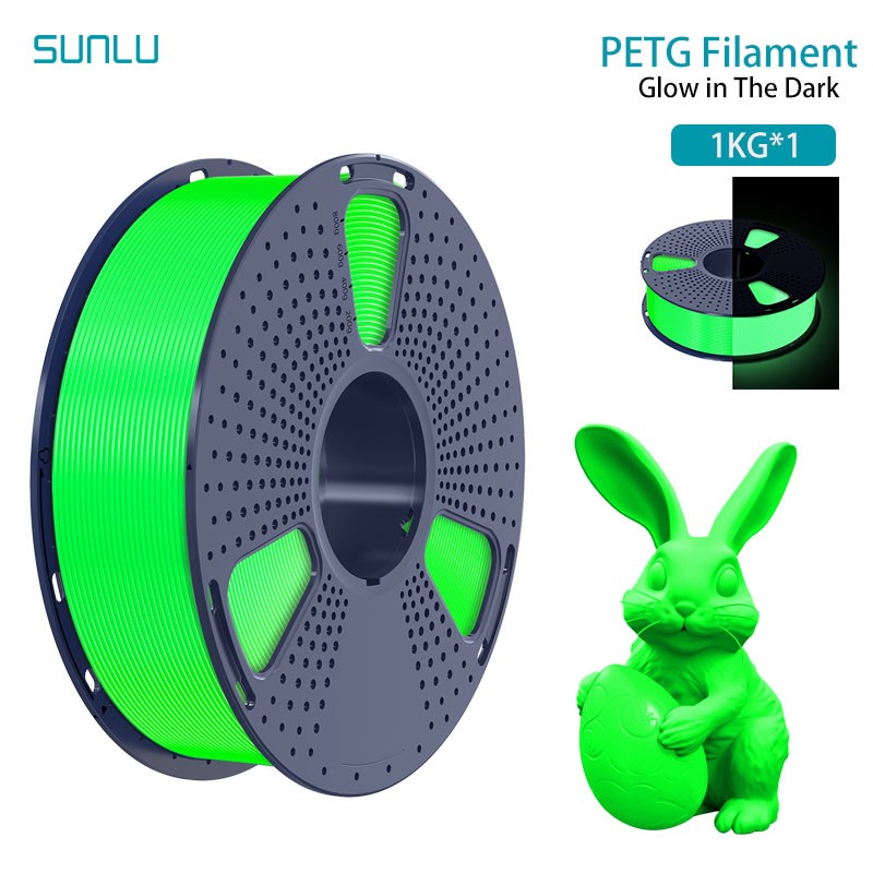 Sunlu 1kg brilho no escuro fil - Petg Filament avaliação e preço