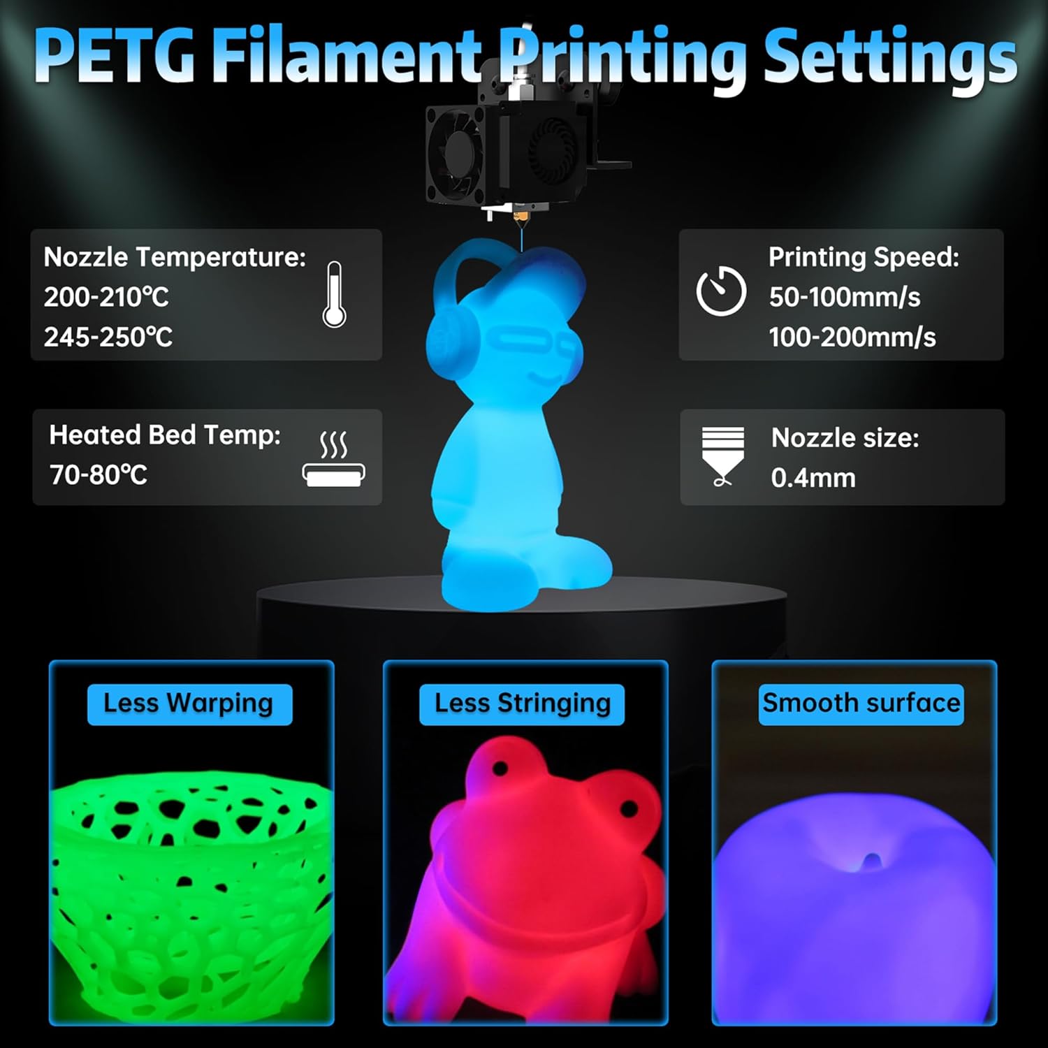 Sunlu 1kg brilho no escuro fil - Petg Filament avaliação e preço